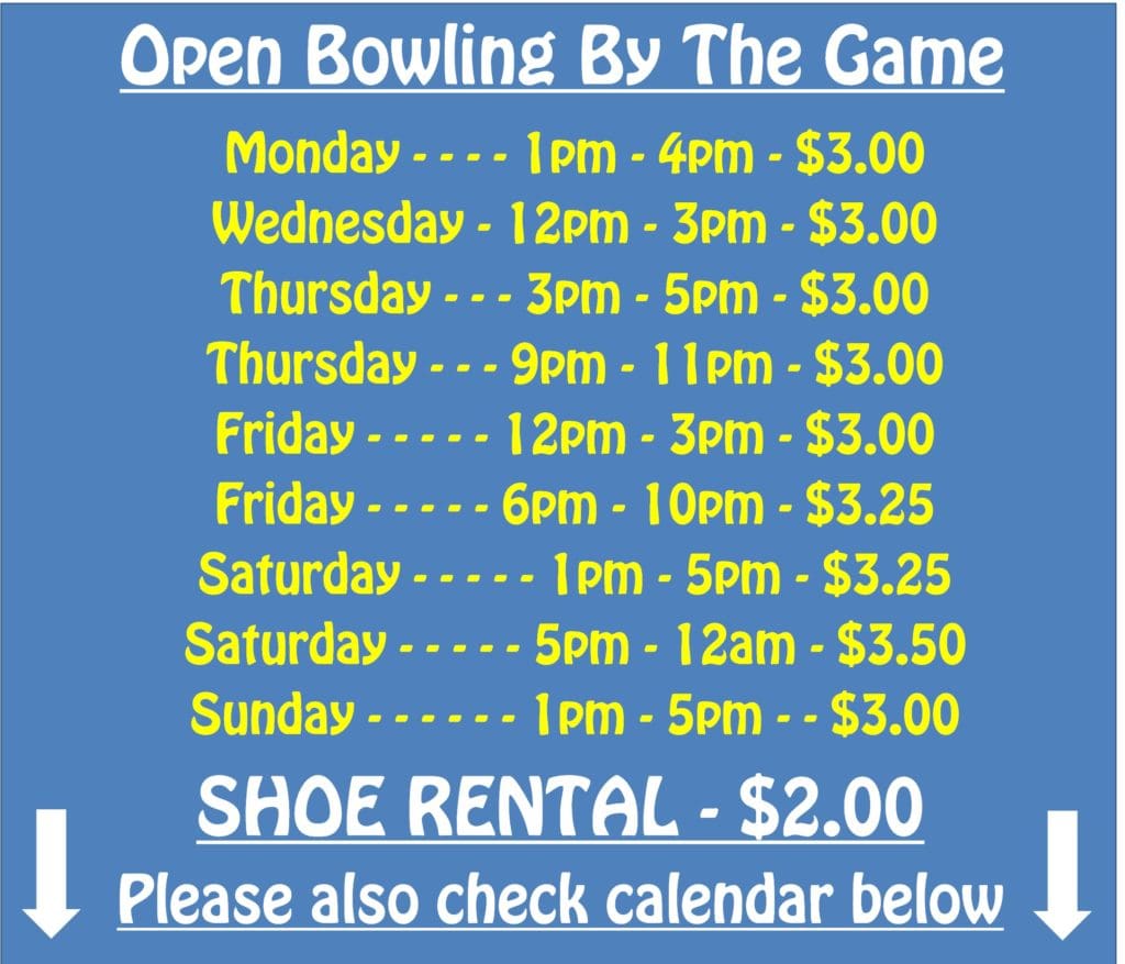 Open Bowling Family Fun Things To Do Rainbow Lanes Huntington IN